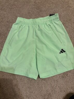 adidas Light Mint Athletic Shorts with Black Logo